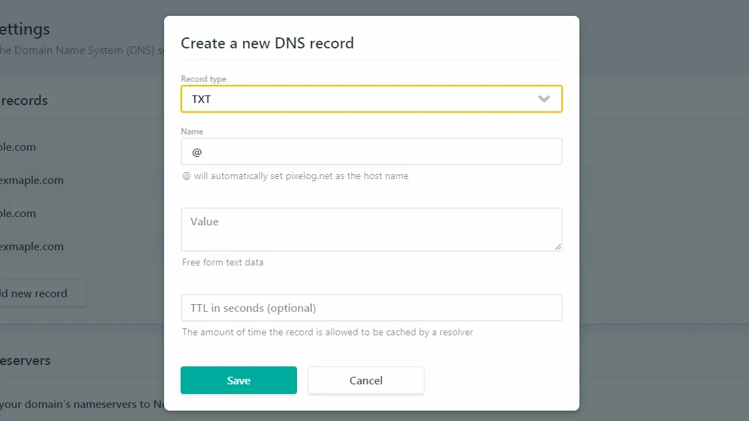 NetlifyでTXTレコードを入力